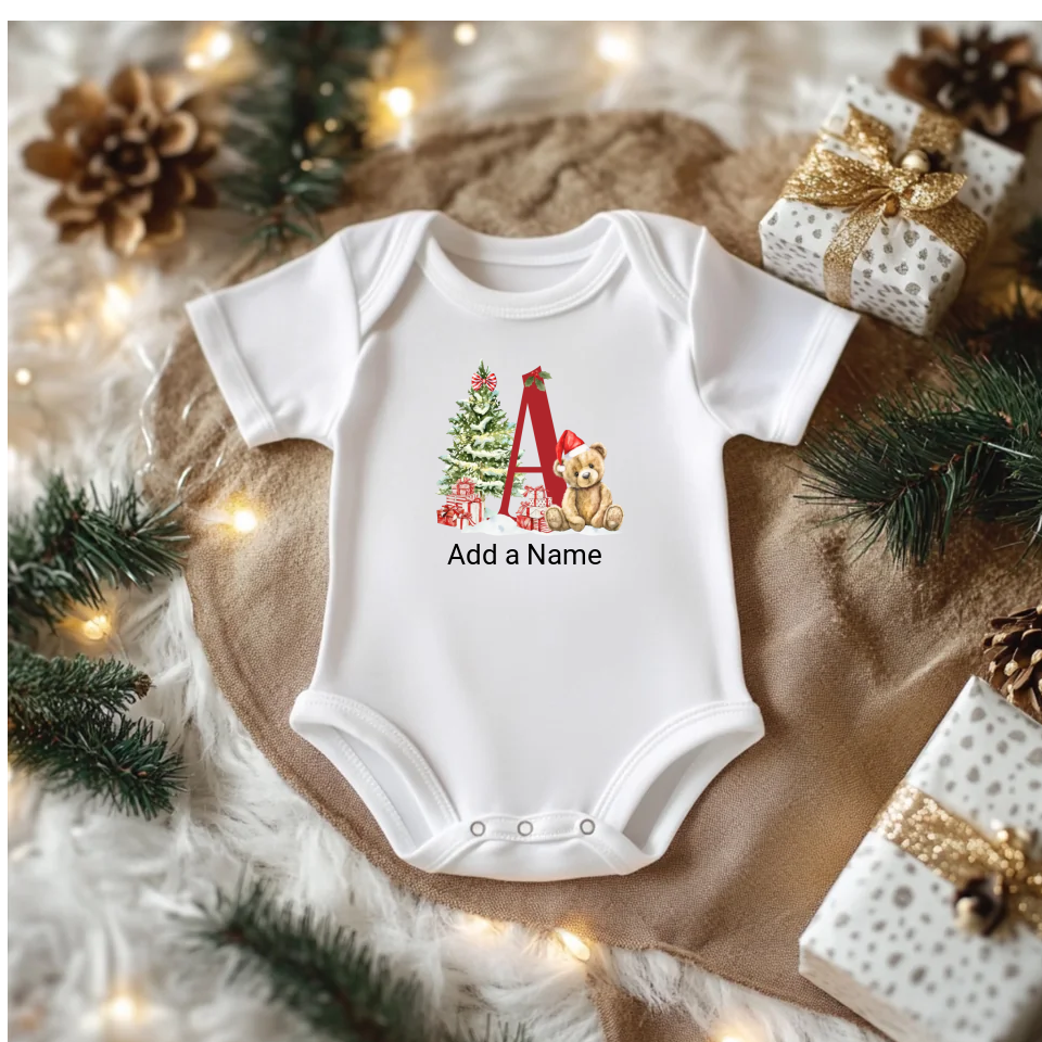 Personalised Baby First Christmas Bodysuit, , A to Z Bear Design
