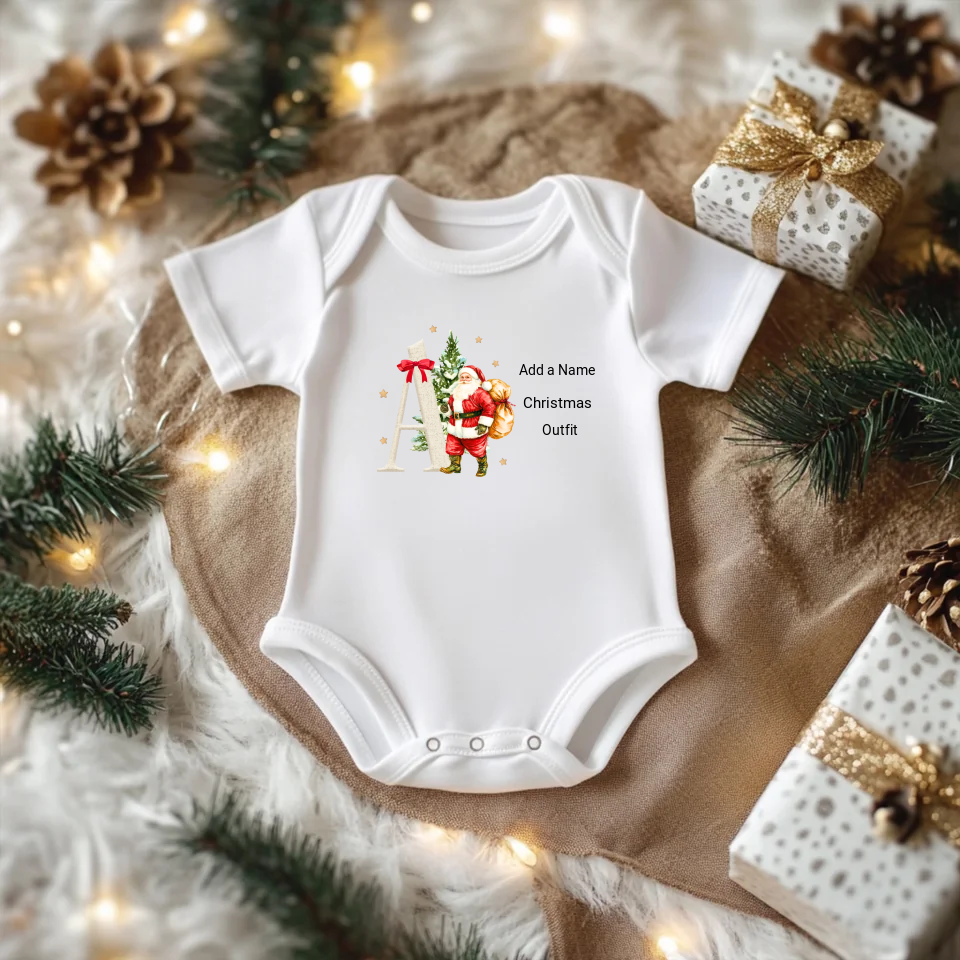 Baby Personalised Alphabet Christmas,Santa Design.