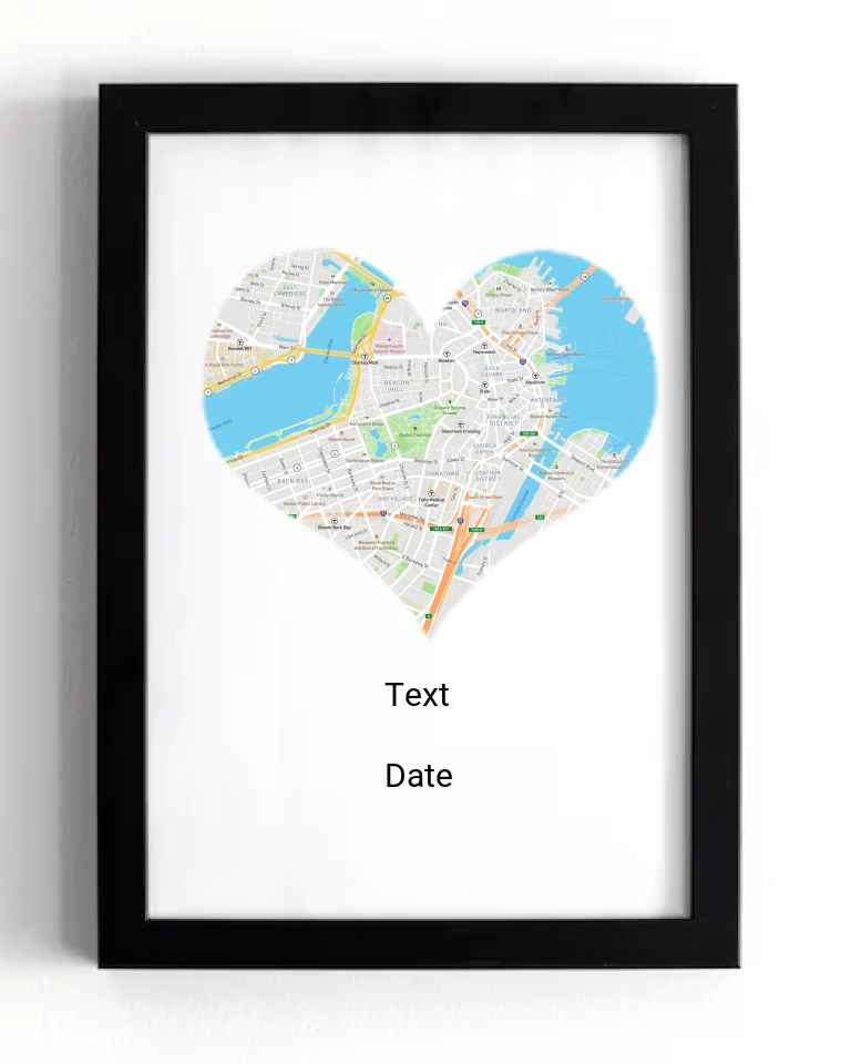 Personalised Map In A Frame