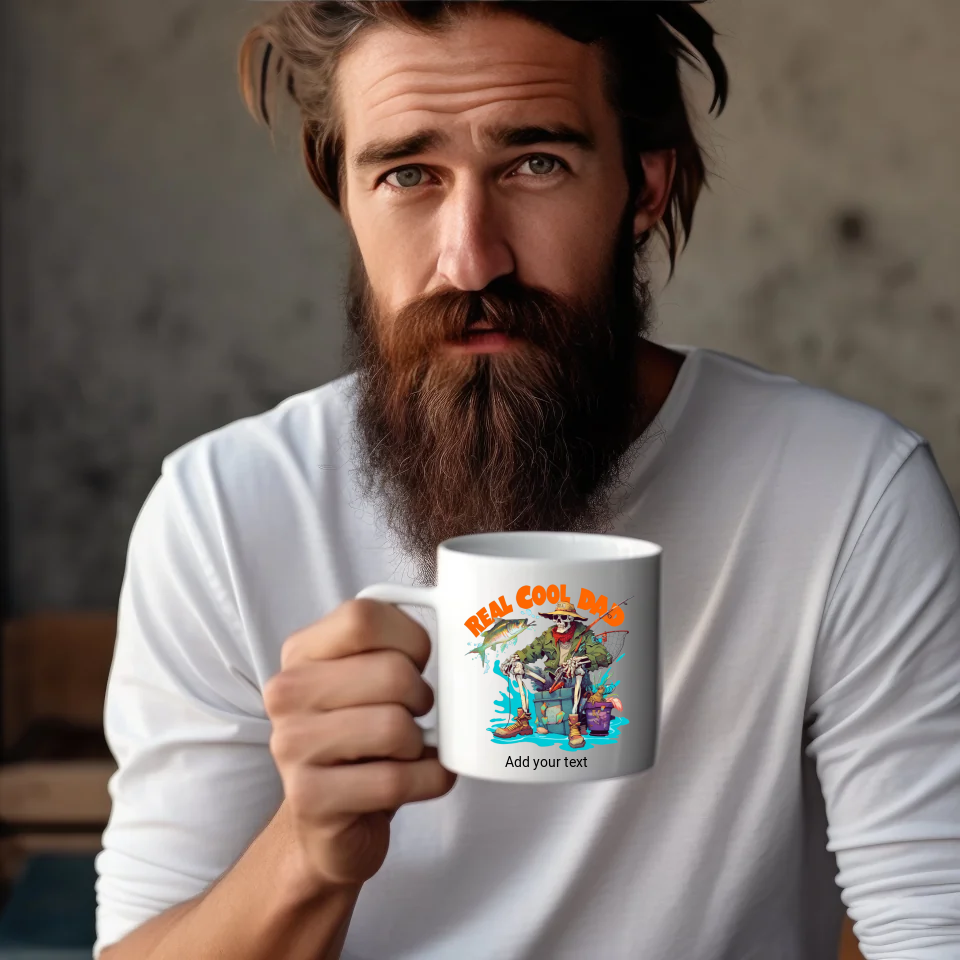Funny Skeleton Dad Mug – 11oz White Ceramic with 17 Unique Designs to Choose From