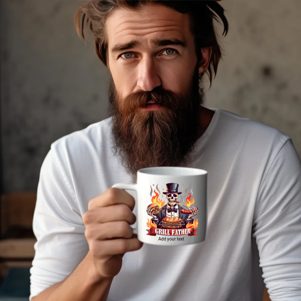 Funny Skeleton Dad Mug – 11oz White Ceramic with 17 Unique Designs to Choose From