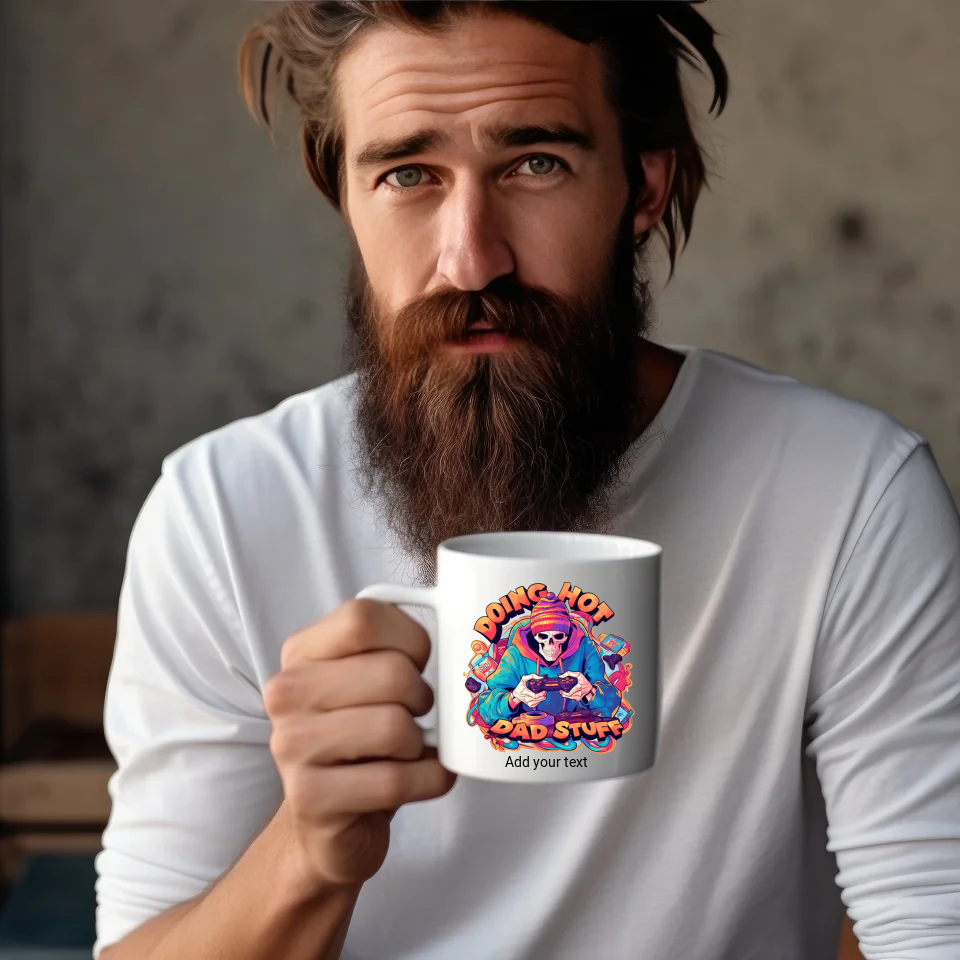 Funny Skeleton Dad Mug – 11oz White Ceramic with 17 Unique Designs to Choose From