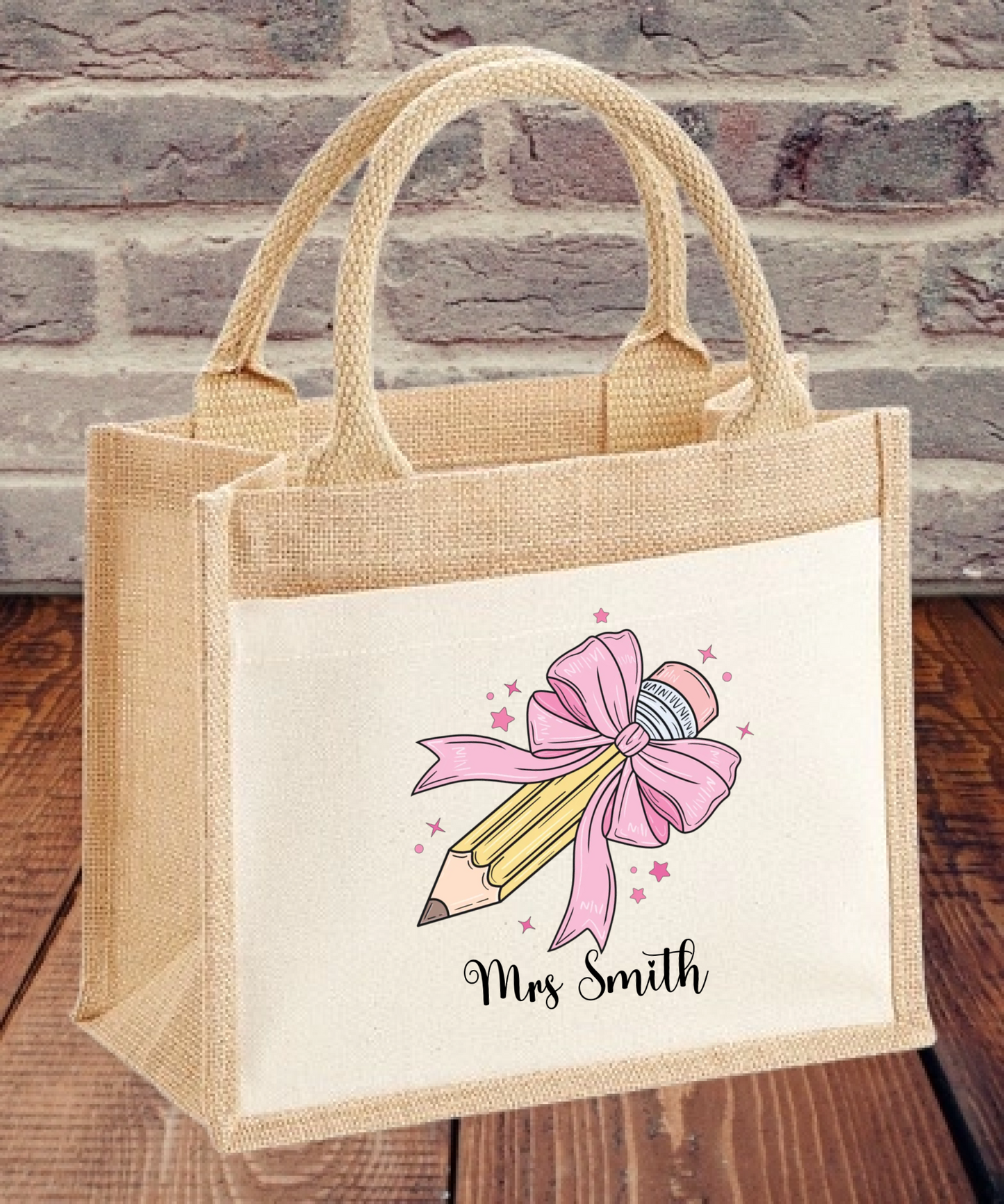 Personalised Tote Bag for Teacher – Custom Name Gift