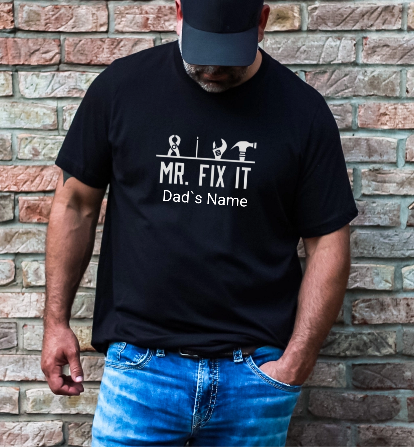 Personalised Mr Fix It & Mr Break It Dad and Baby Matching Set – Bodysuit & T-Shirt Gift