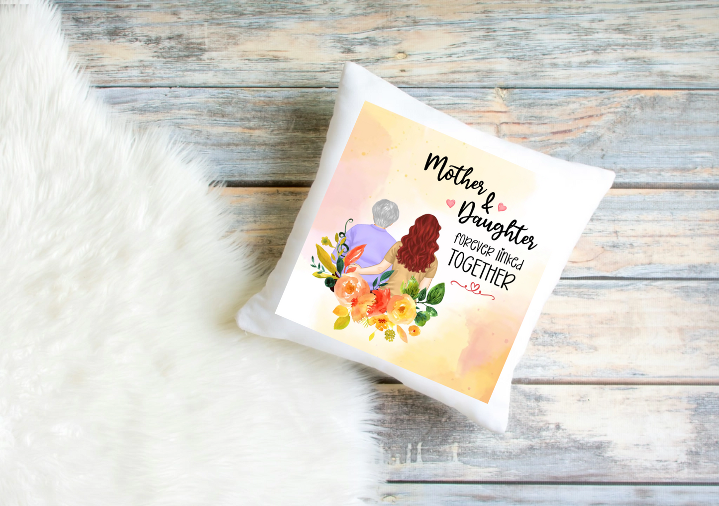 Personalised Mother & Daughter Pillowcase – Custom Clip Art Design