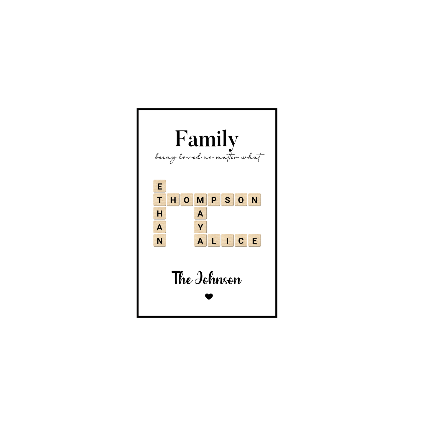 Personalised Wall Art scrable family
