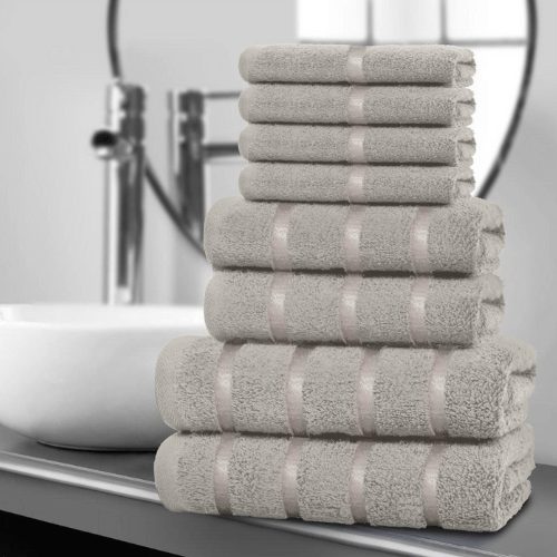 8 Piece Boston Towel Bale Set In Silver
