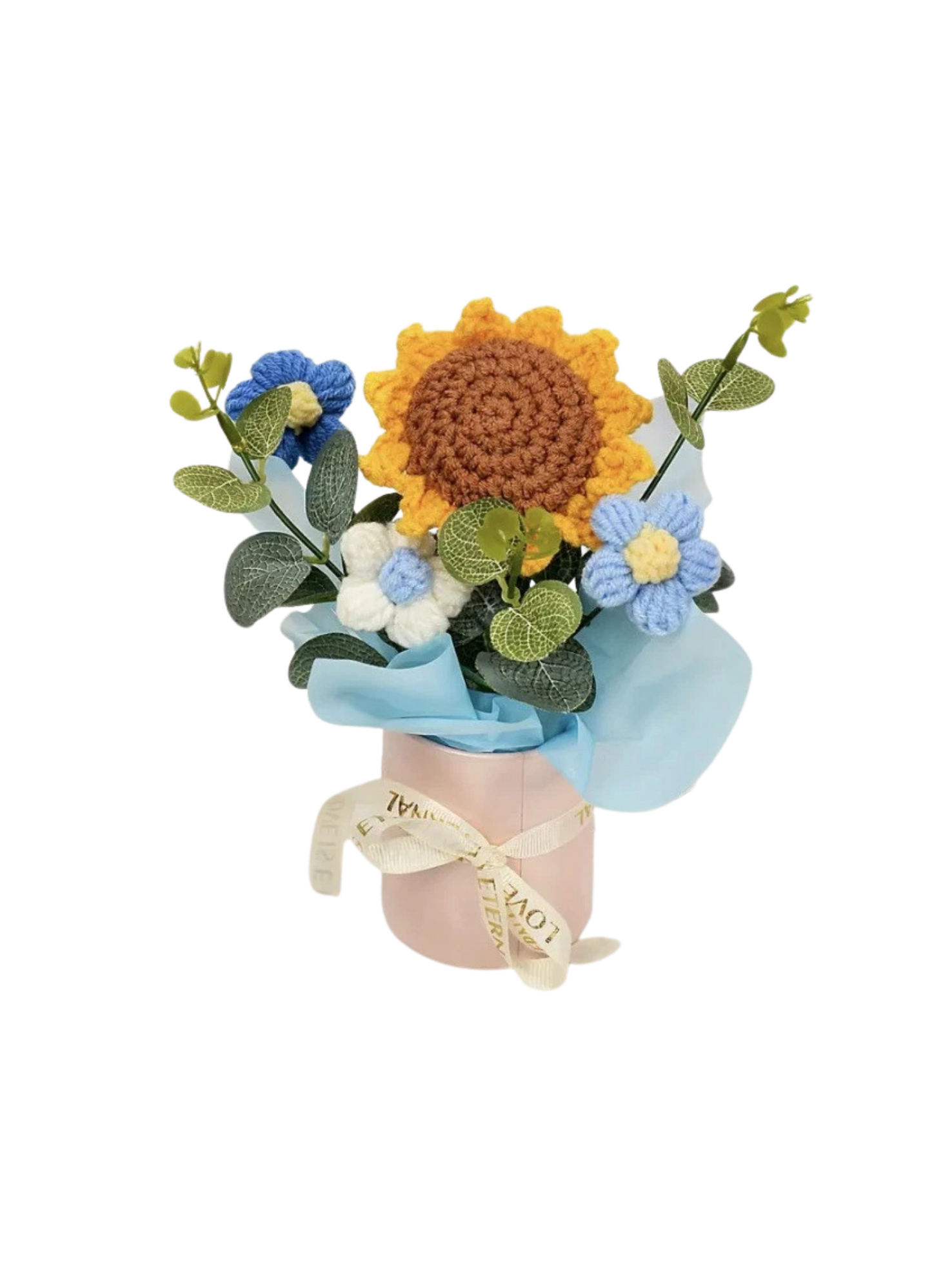 Gift Set with Jute Bag, Matching Mug & Optional Crochet Flower
