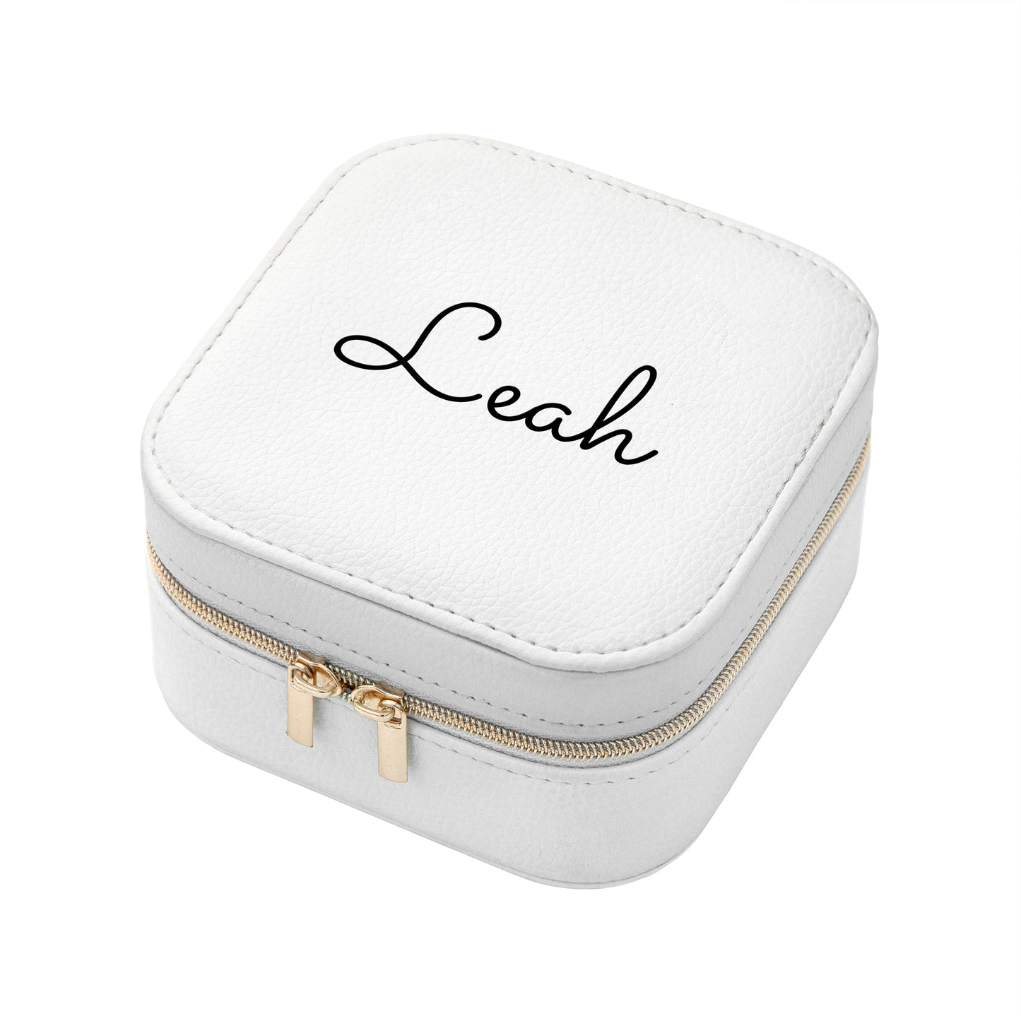 Personalised White Travel Jewellery Case