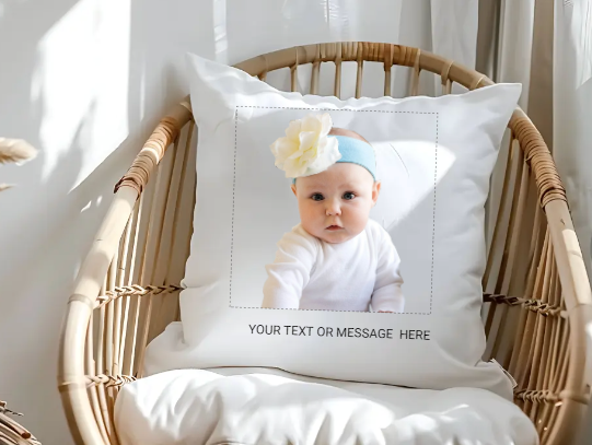 Personalised Pillow Case With Image and Text .
