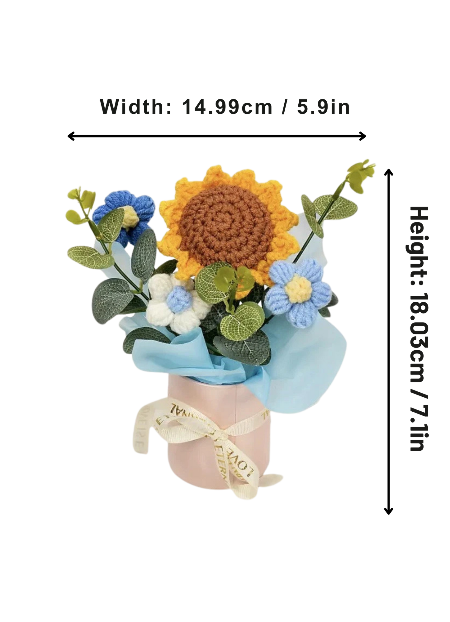 Gift Set with Jute Bag, Matching Mug & Optional Crochet Flower