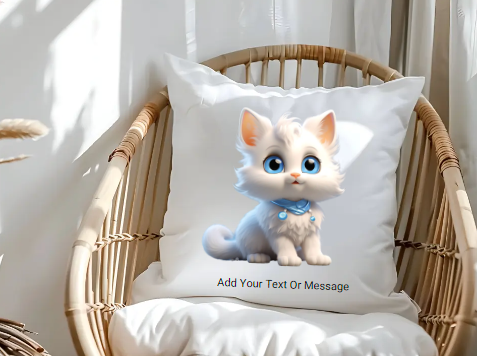 Personalised Pillow Case With Image and Text .