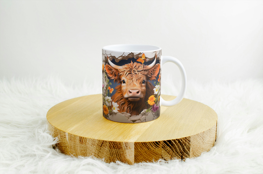 11oz mug with 3d design .cow .