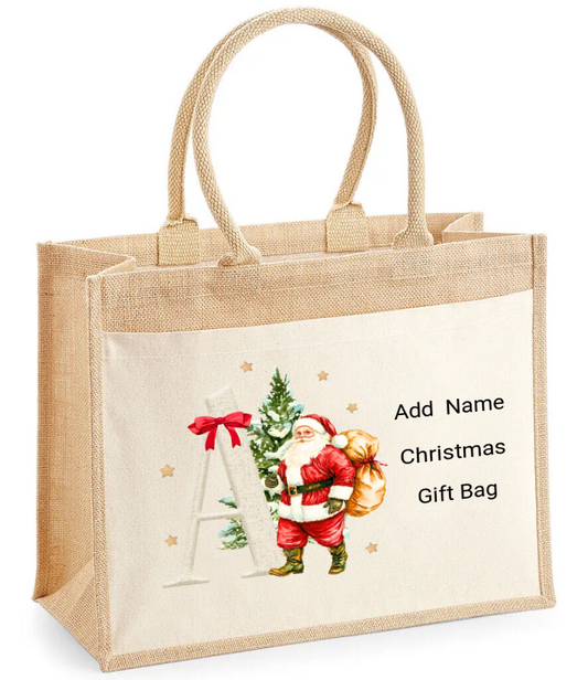 Christmas Santa Letters Design, Jute Bag .