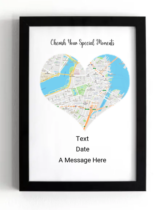 Personalised Map In A Frame