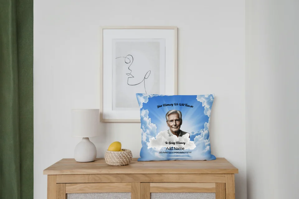 Personalised Memorial Pillow Cover .