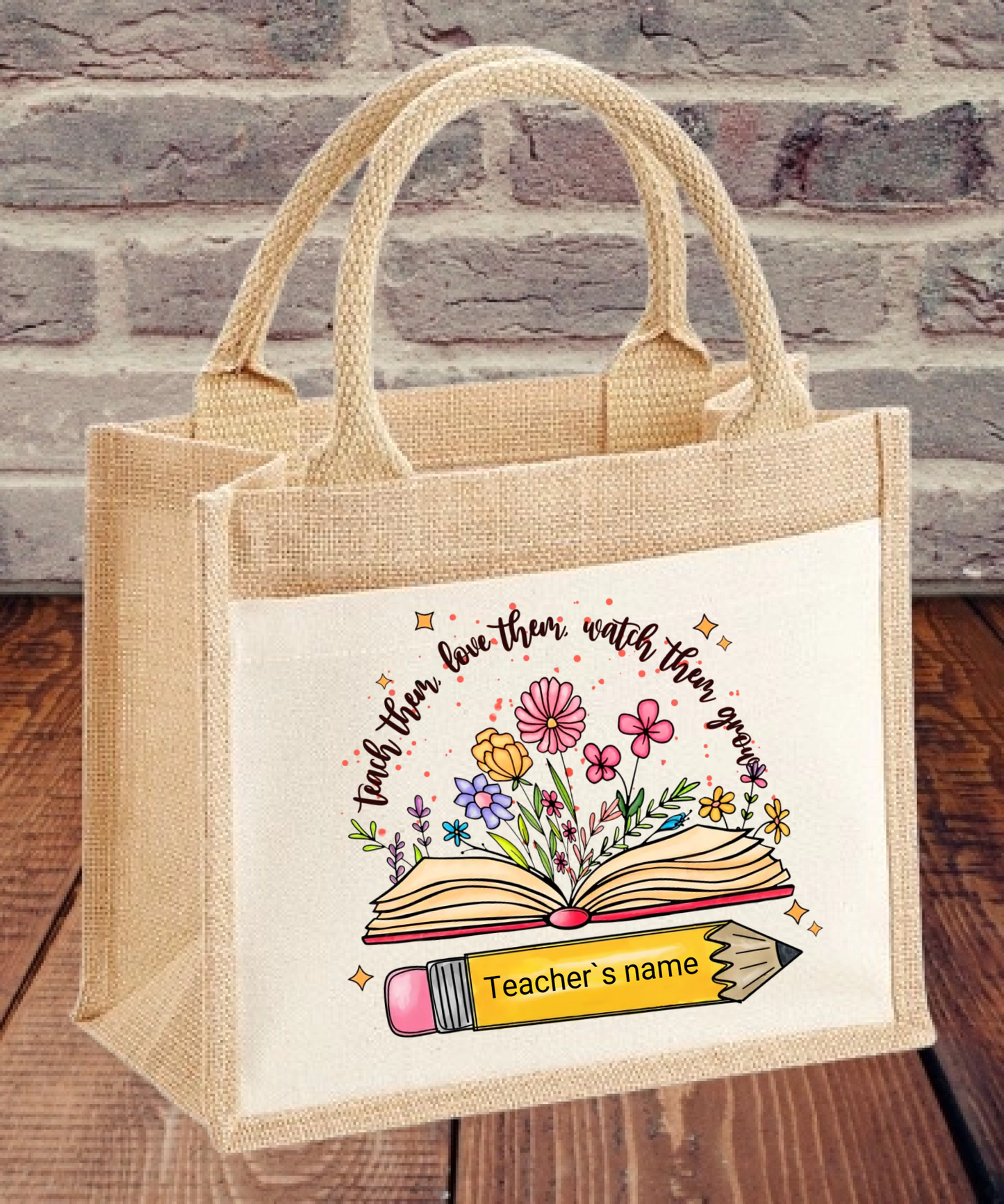Personalised Bag with Front Pocket – Custom Teacher Gift