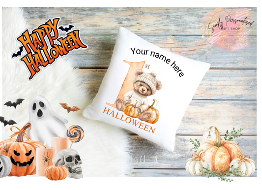 Trick Or Treat Halloween Cushion Cover Pillow Spooky Ghost Pumpkin Scary Joke.3