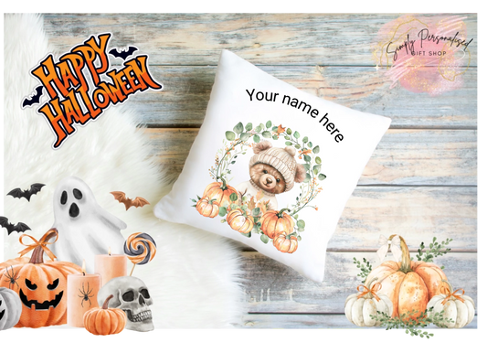 Trick Or Treat Halloween Cushion Cover Pillow Spooky Ghost Pumpkin Scary Joke.5