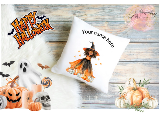 Trick Or Treat Halloween Cushion Cover Pillow Spooky Ghost Pumpkin Scary Joke.6