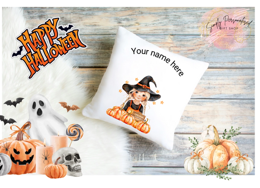 Trick Or Treat Halloween Cushion Cover Pillow Spooky Ghost Pumpkin Scary Joke.7