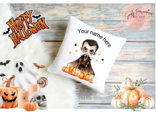 Trick Or Treat Halloween Cushion Cover Pillow Spooky Ghost Pumpkin Scary Joke.8