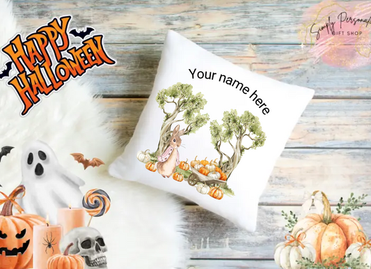 Trick Or Treat Halloween Cushion Cover Pillow Spooky Ghost Pumpkin Scary Joke.11