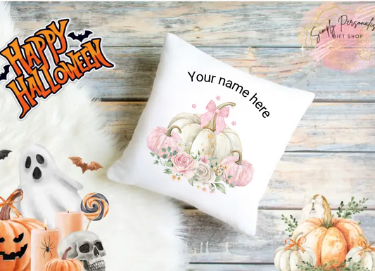 Trick Or Treat Halloween Cushion Cover Pillow Spooky Ghost Pumpkin Scary Joke.12