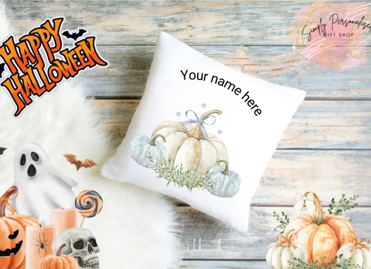 Trick Or Treat Halloween Cushion Cover Pillow Spooky Ghost Pumpkin Scary Joke.13