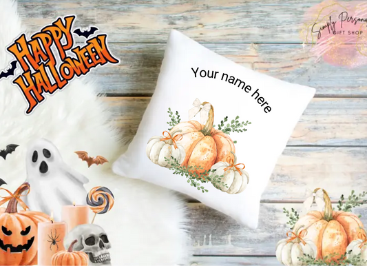 Trick Or Treat Halloween Cushion Cover Pillow Spooky Ghost Pumpkin Scary Joke.14