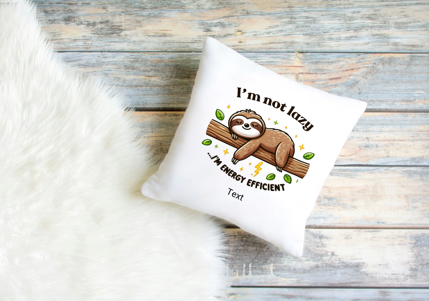 Personalised Sloth Pillow Cover – Custom Name & Sloth Design (40 x 40 cm)