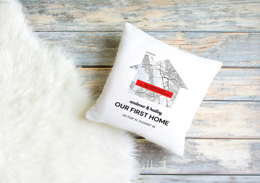 Personalised Cushion Cover – First Home Map