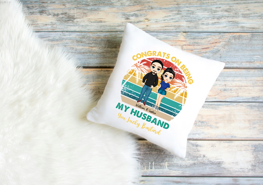Personalised Cushion Cover – Husband & Wife