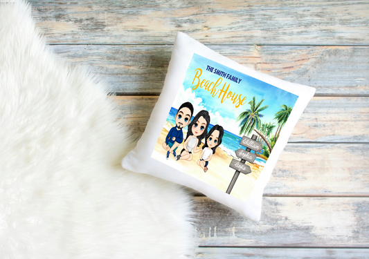 Personalised Cushion Cover – Family Illustration