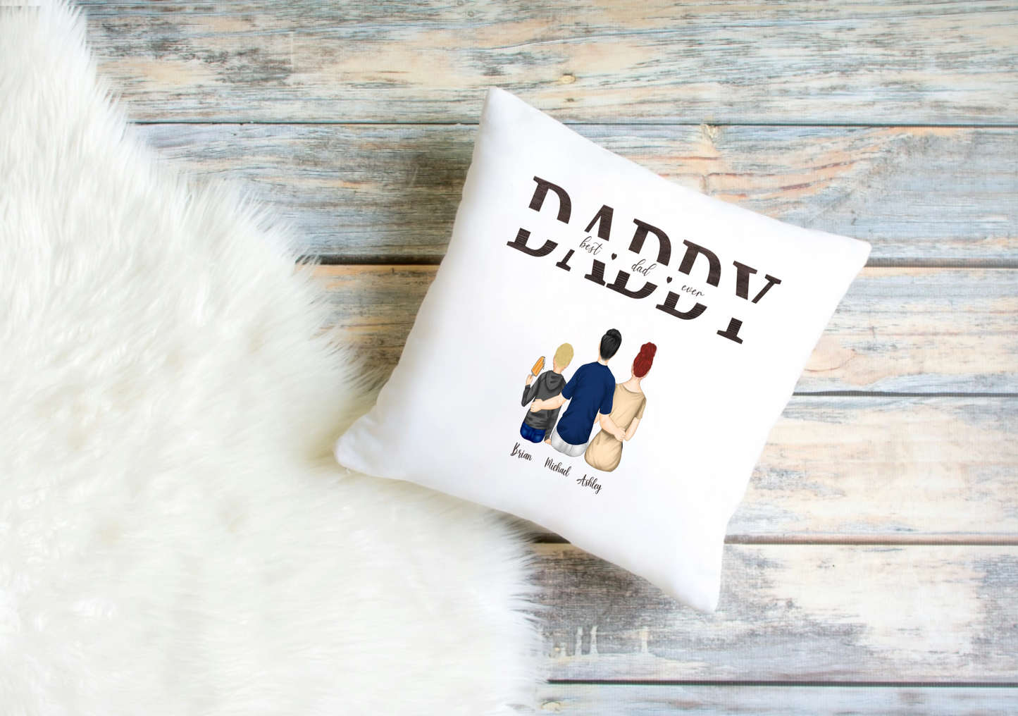 Personalised Cushion Cover – Family (Daddy Edition)