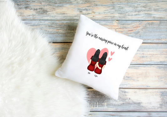 Couple #1 - Personalised Couple Cushion Cover – Custom Clip Art Design