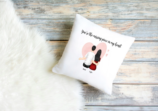 Couple #1 - Personalised Couple Cushion Cover – Custom Clip Art Design