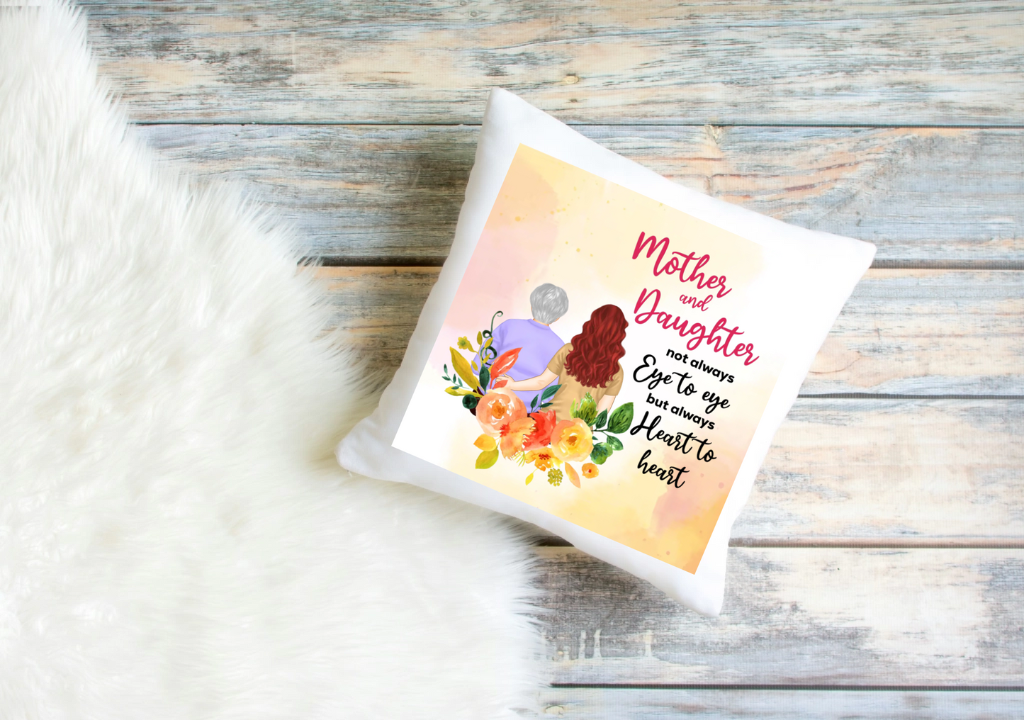 Personalised Mother & Daughter Pillowcase – Custom Clip Art Design