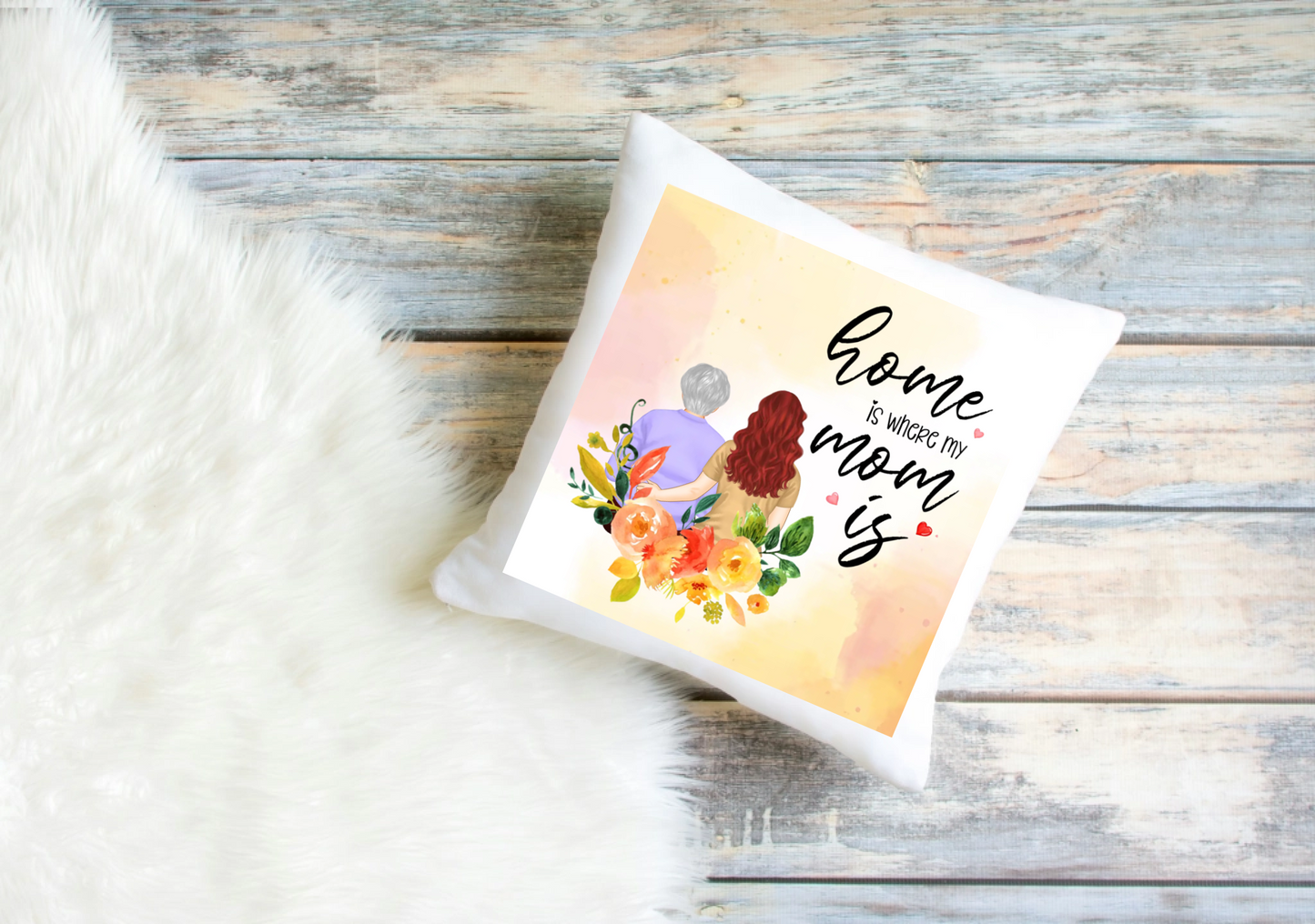 Personalised Mother & Daughter Pillowcase – Custom Clip Art Design