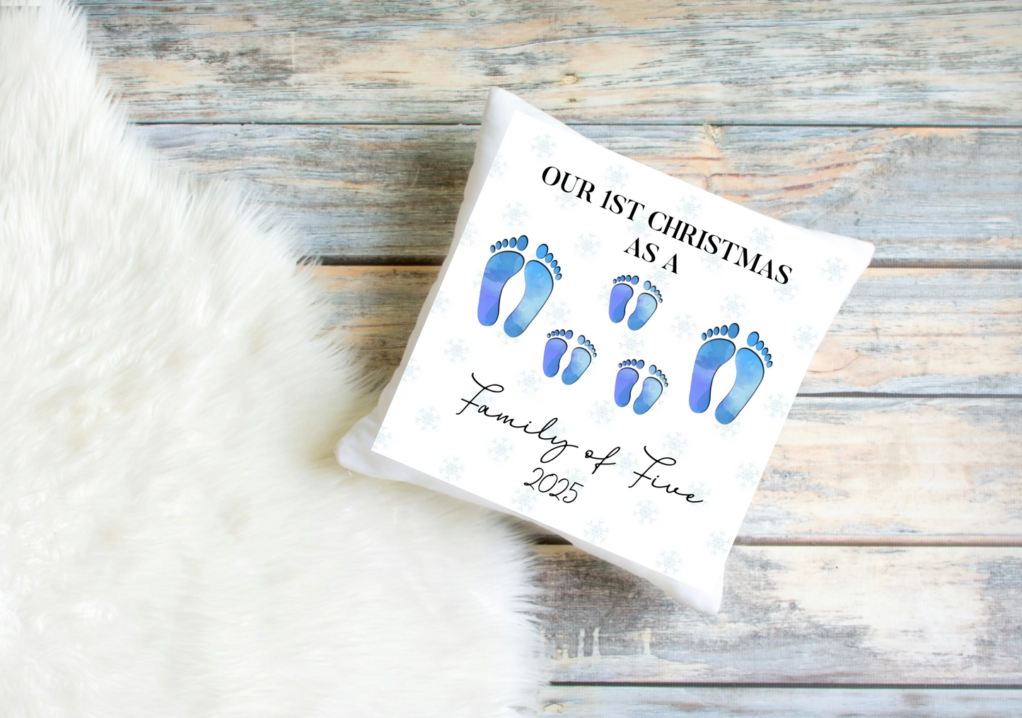 Personalised Family Feet Cushion Cover – Custom Clip Art Design