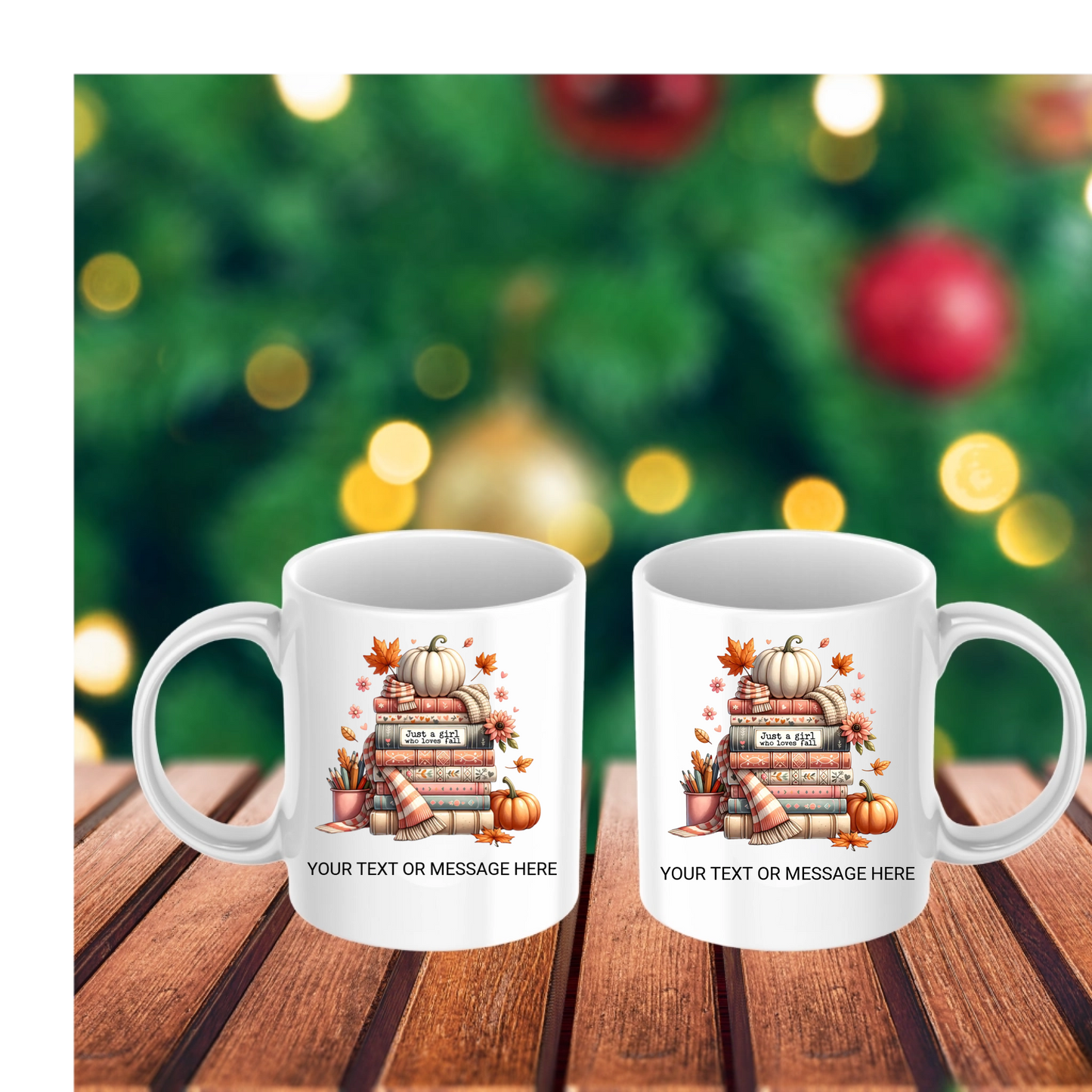 Personalised Books Mug – Custom Text Book Lover Gift, 11oz Coloured Mug