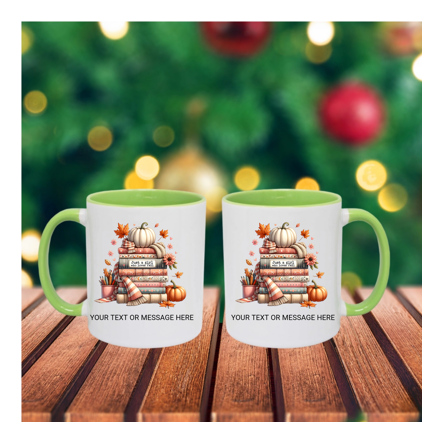 Personalised Books Mug – Custom Text Book Lover Gift, 11oz Coloured Mug