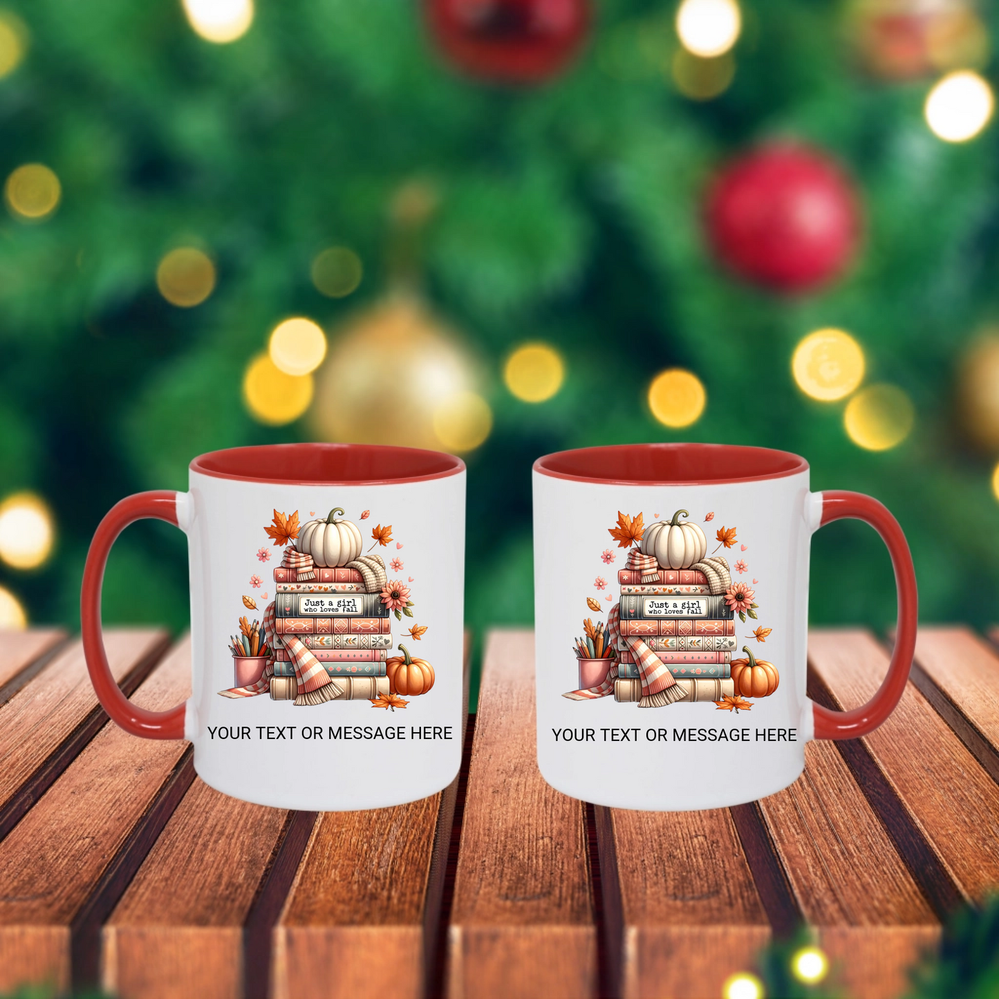 Personalised Books Mug – Custom Text Book Lover Gift, 11oz Coloured Mug