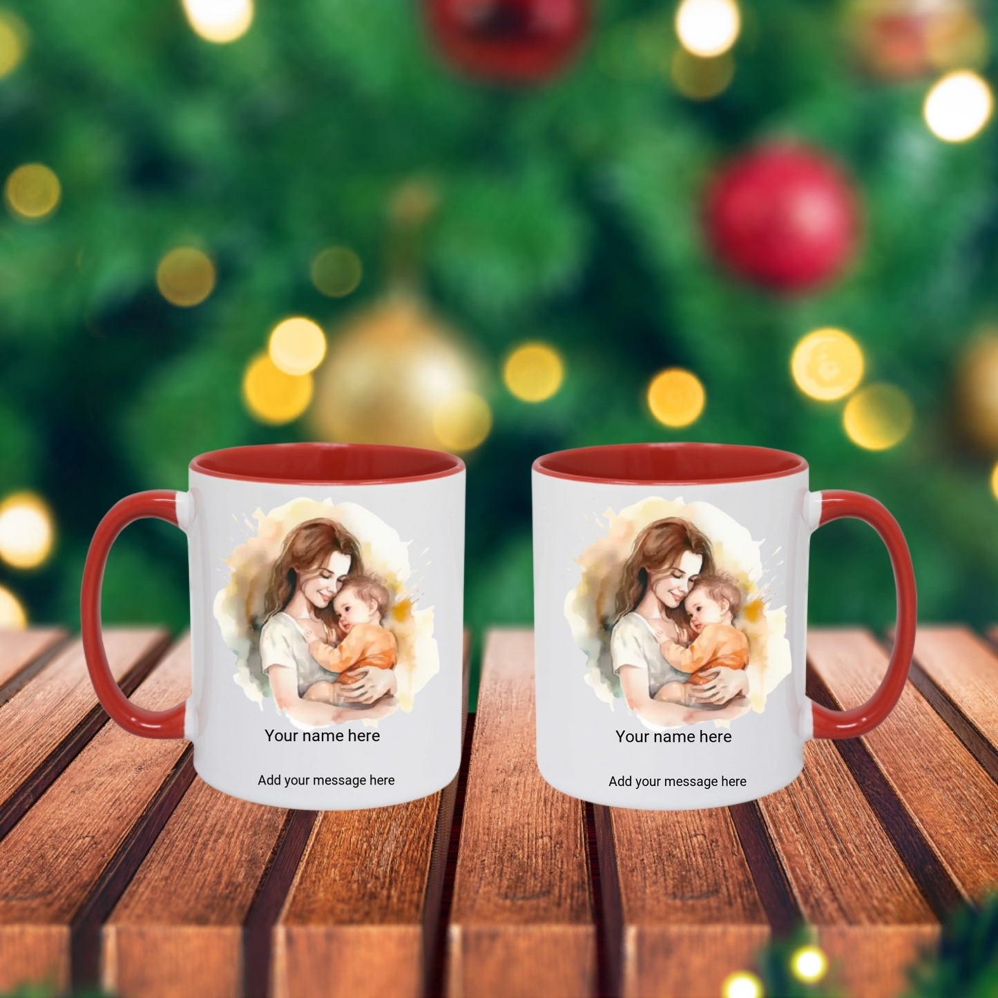 Personalised Mum and Baby Mug – Custom Text Gift for Mum, 11oz Ceramic Mug