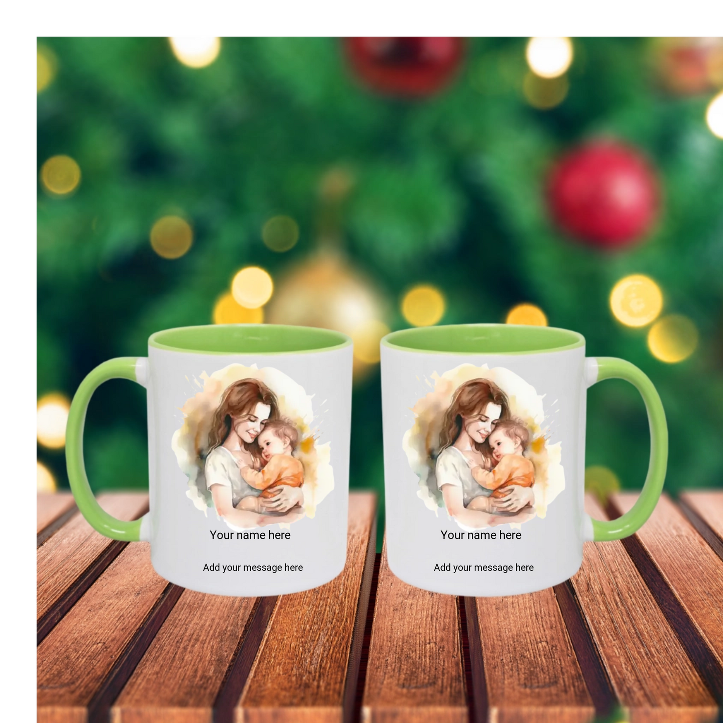 Personalised Mum and Baby Mug – Custom Text Gift for Mum, 11oz Ceramic Mug
