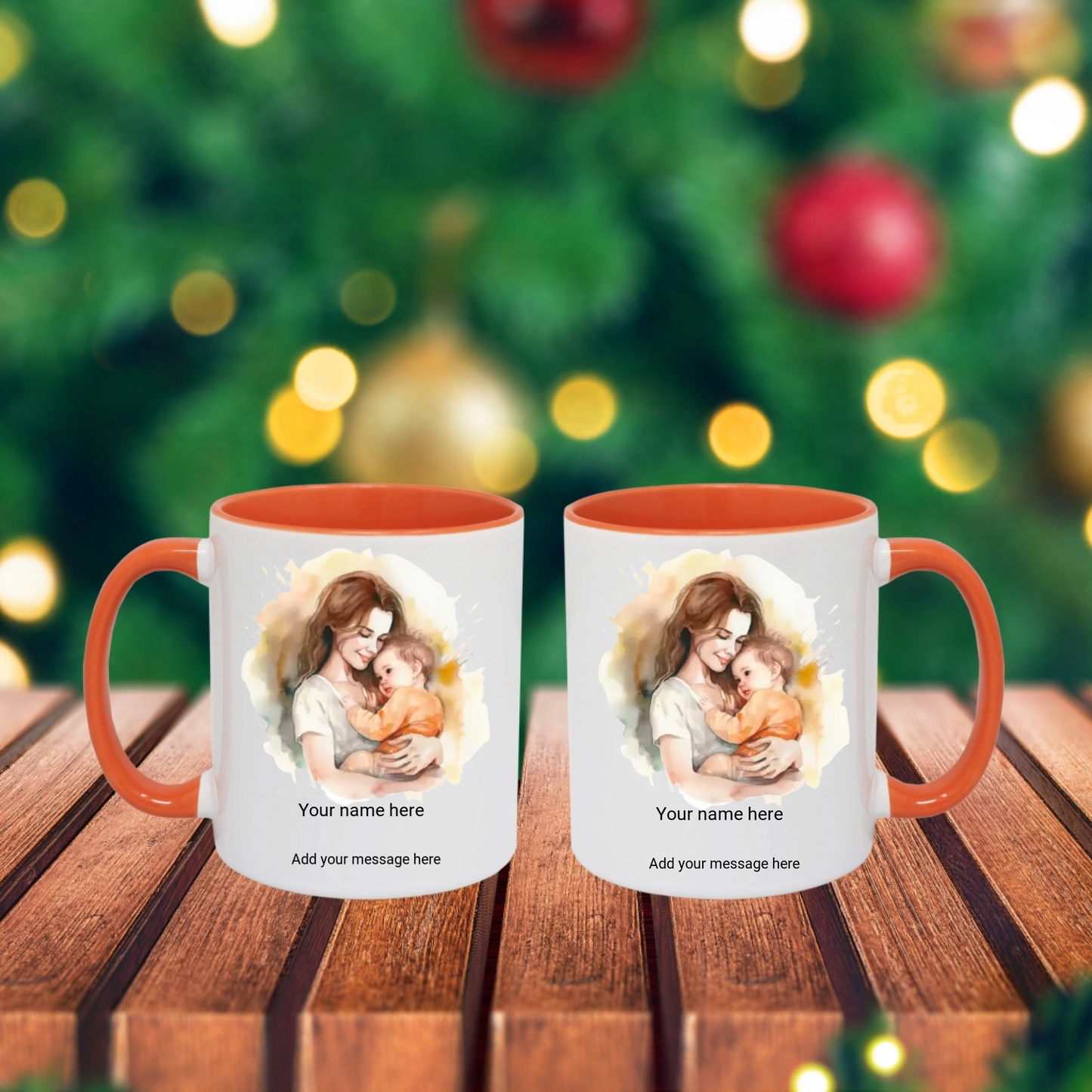Personalised Mum and Baby Mug – Custom Text Gift for Mum, 11oz Ceramic Mug