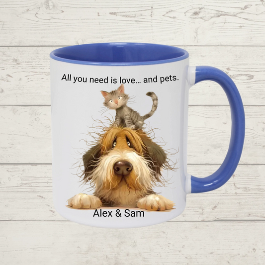 Best Friends With Paws Mug, premium ceramic mug - perfect as a Cat Lover Gift, Dog Lover Mug, birthday gift, best friend mug.