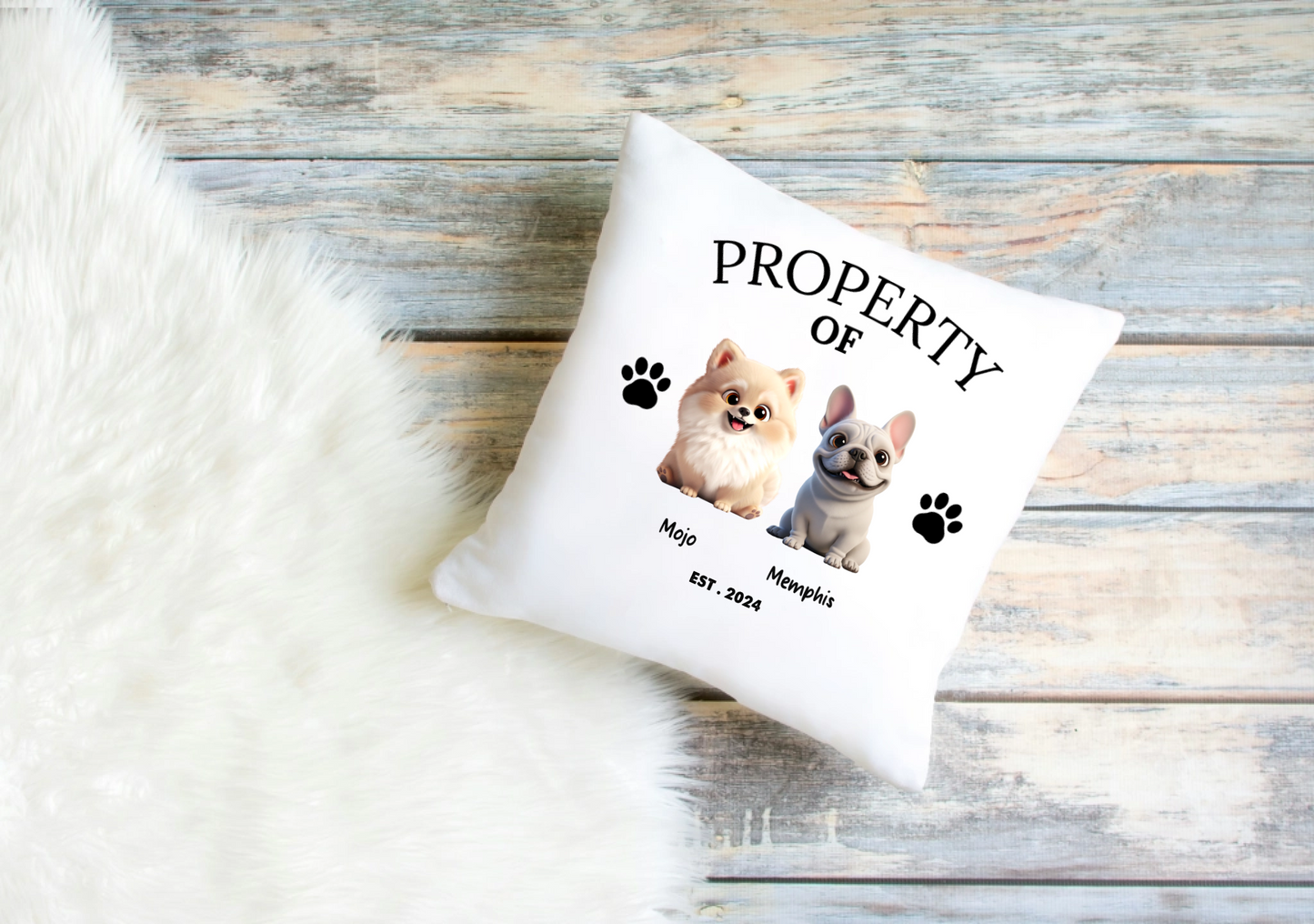 Best Friends With Paws Cushion Cover – Premium Personalised Dog Design, 40 × 40 cm, Perfect Dog Lover Gift