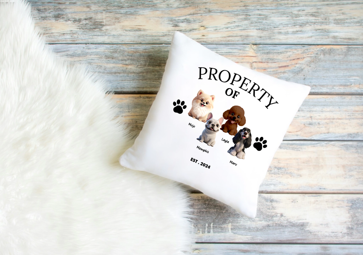 Best Friends With Paws Cushion Cover – Premium Personalised Dog Design, 40 × 40 cm, Perfect Dog Lover Gift