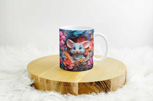 11oz mug with 3d design . mouse .